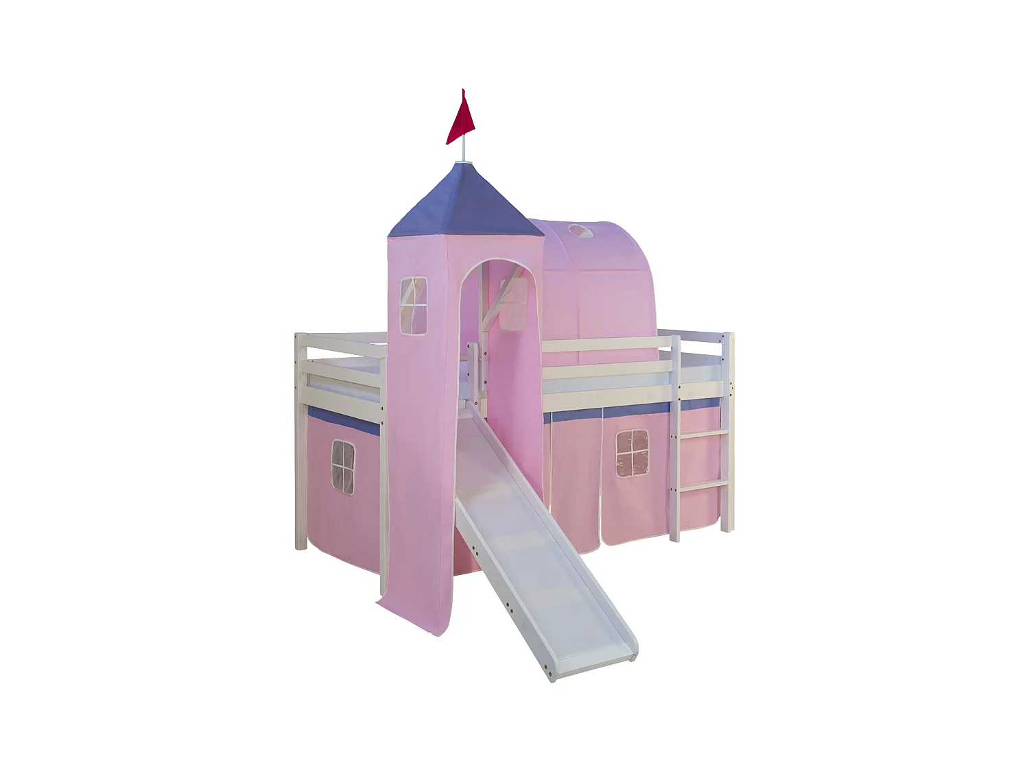 Hochbett 90x200 cm Rosa