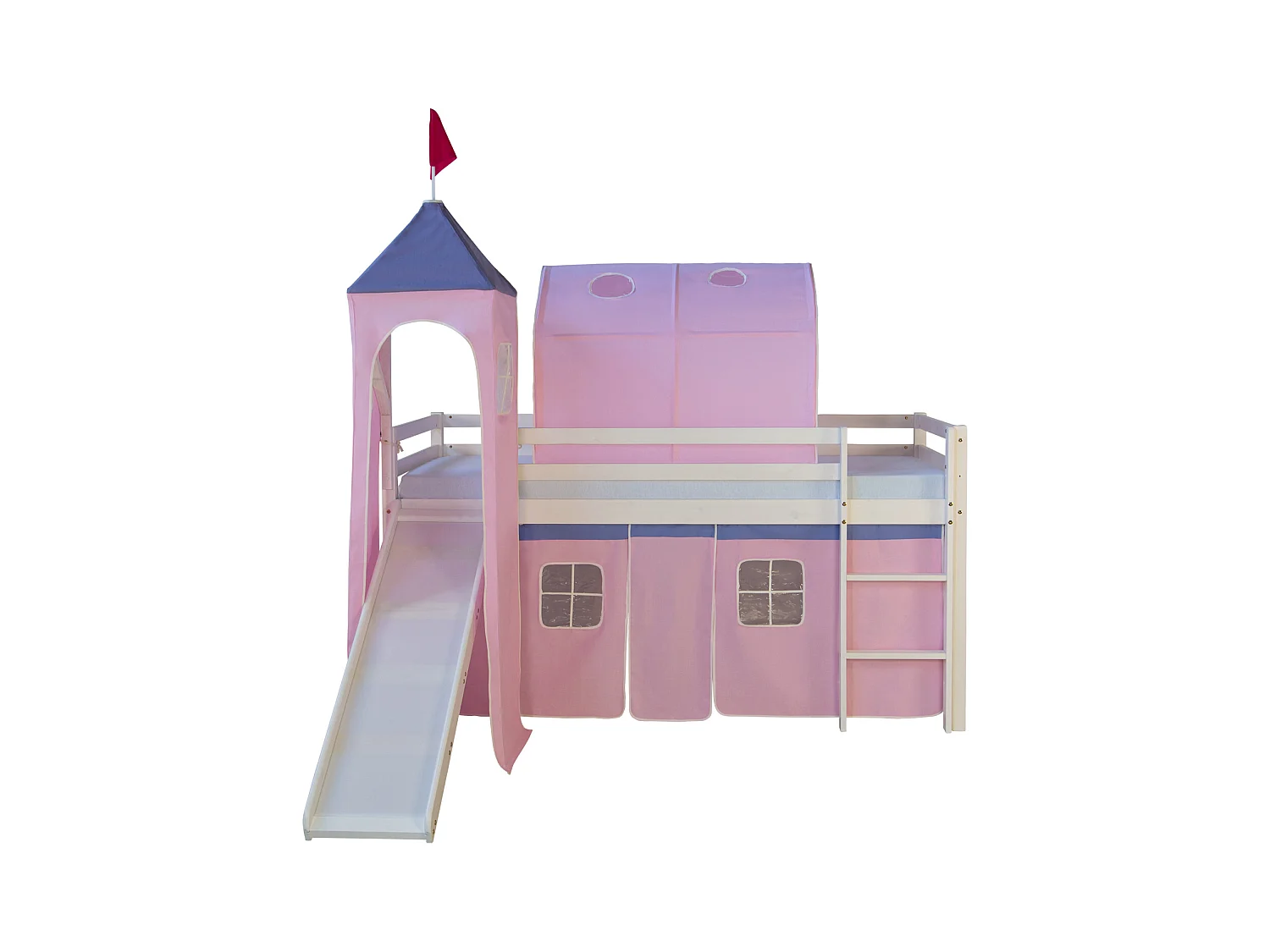 Hochbett 90x200 cm Rosa