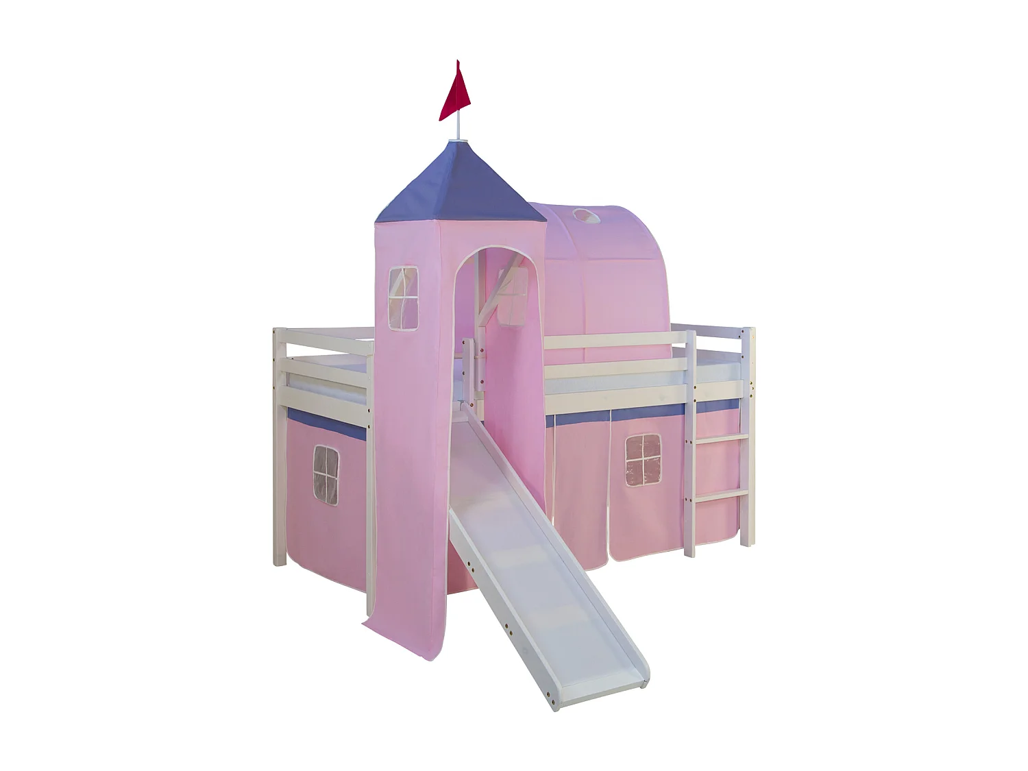 Hochbett 90x200 cm Rosa