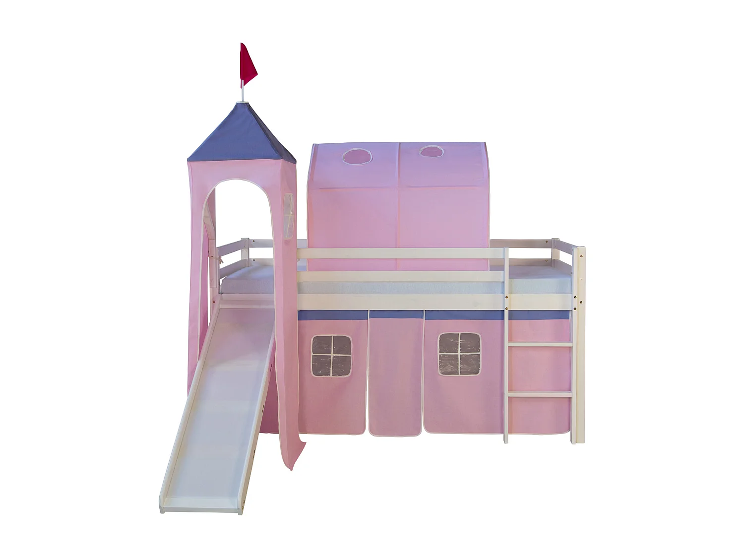 Hochbett 90x200 cm Rosa