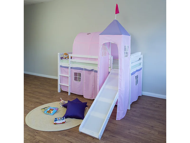 Hochbett 90x200 cm pink 1496