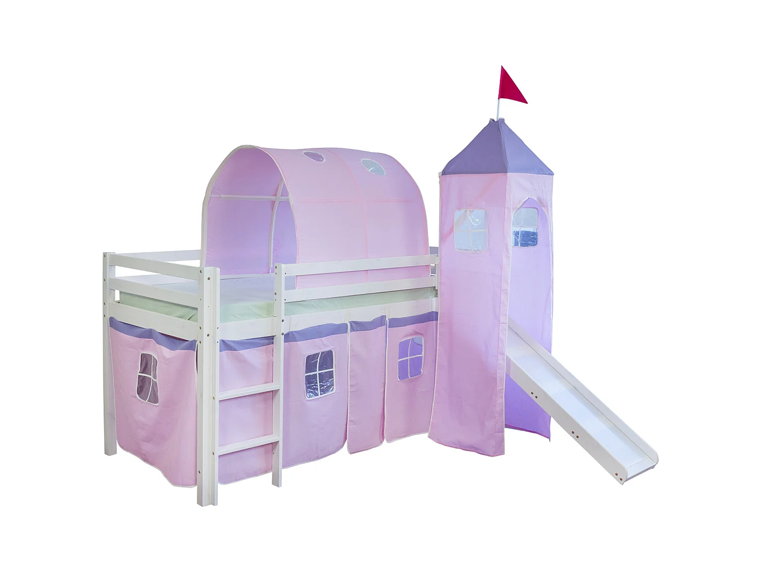 Hochbett 90x200 cm pink 1496