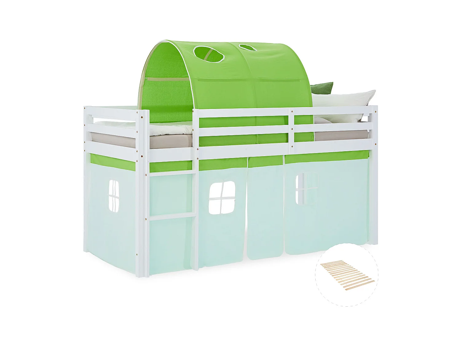 Hochbett 90x200 cm Grüne Kabine
