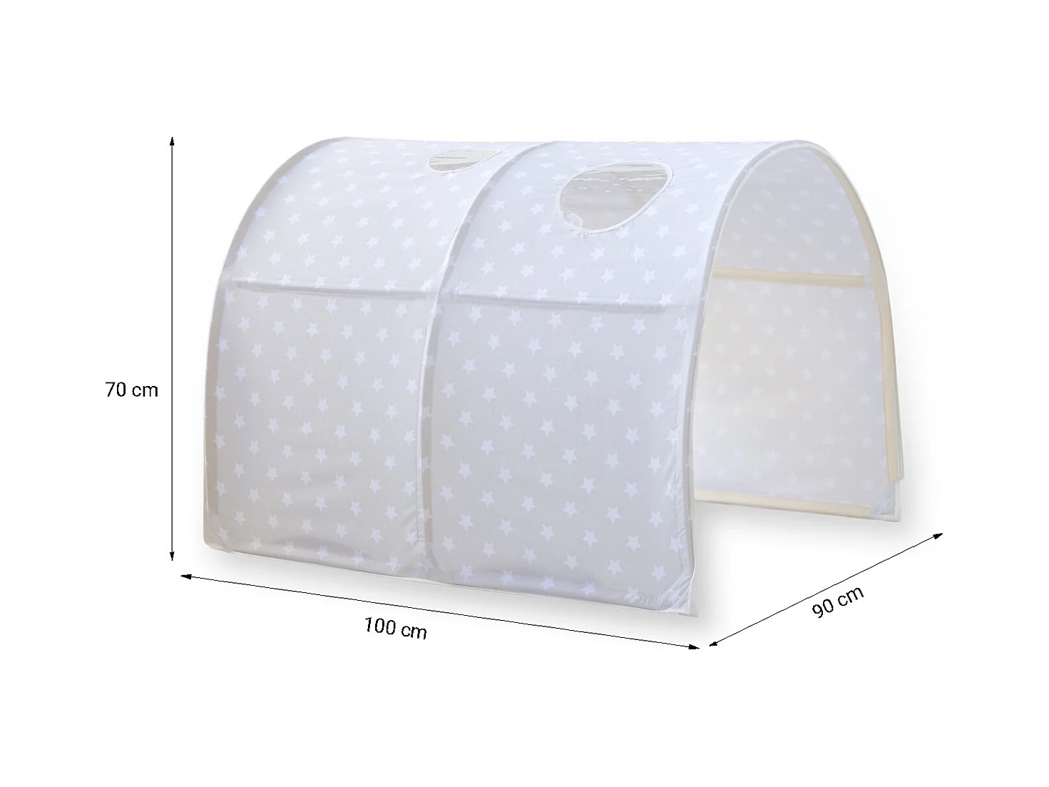 Hochbett 90x200 cm grau