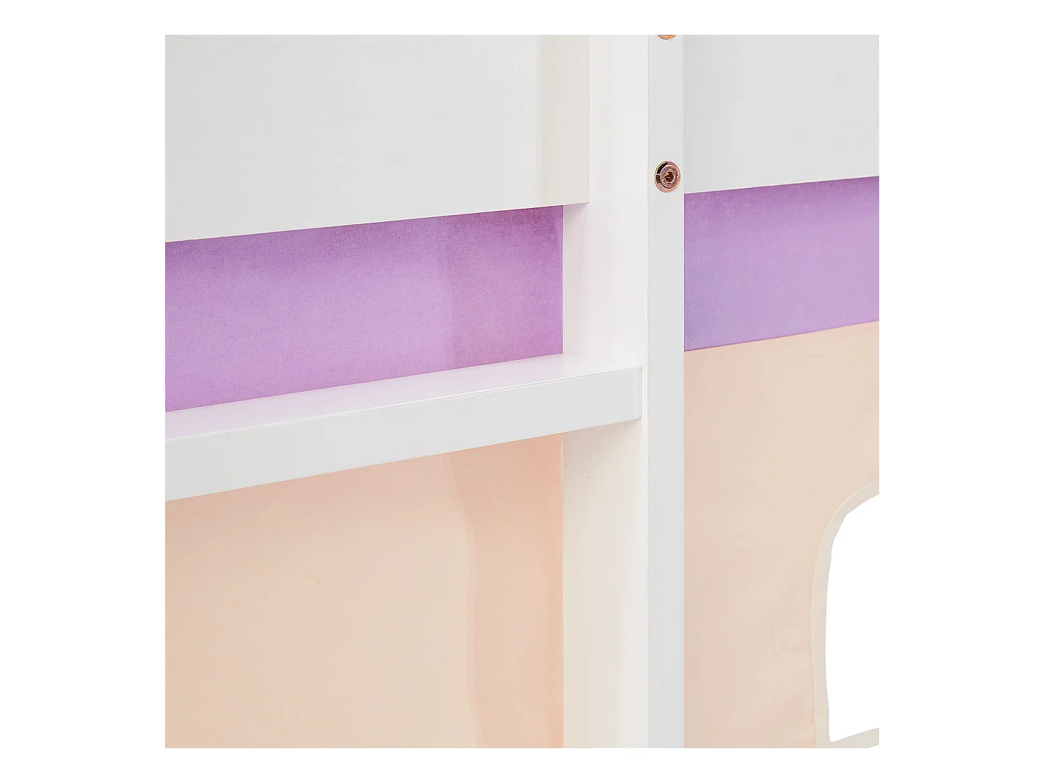 Hochbett 90x200 cm Lila Kinderbett mit Stauraum