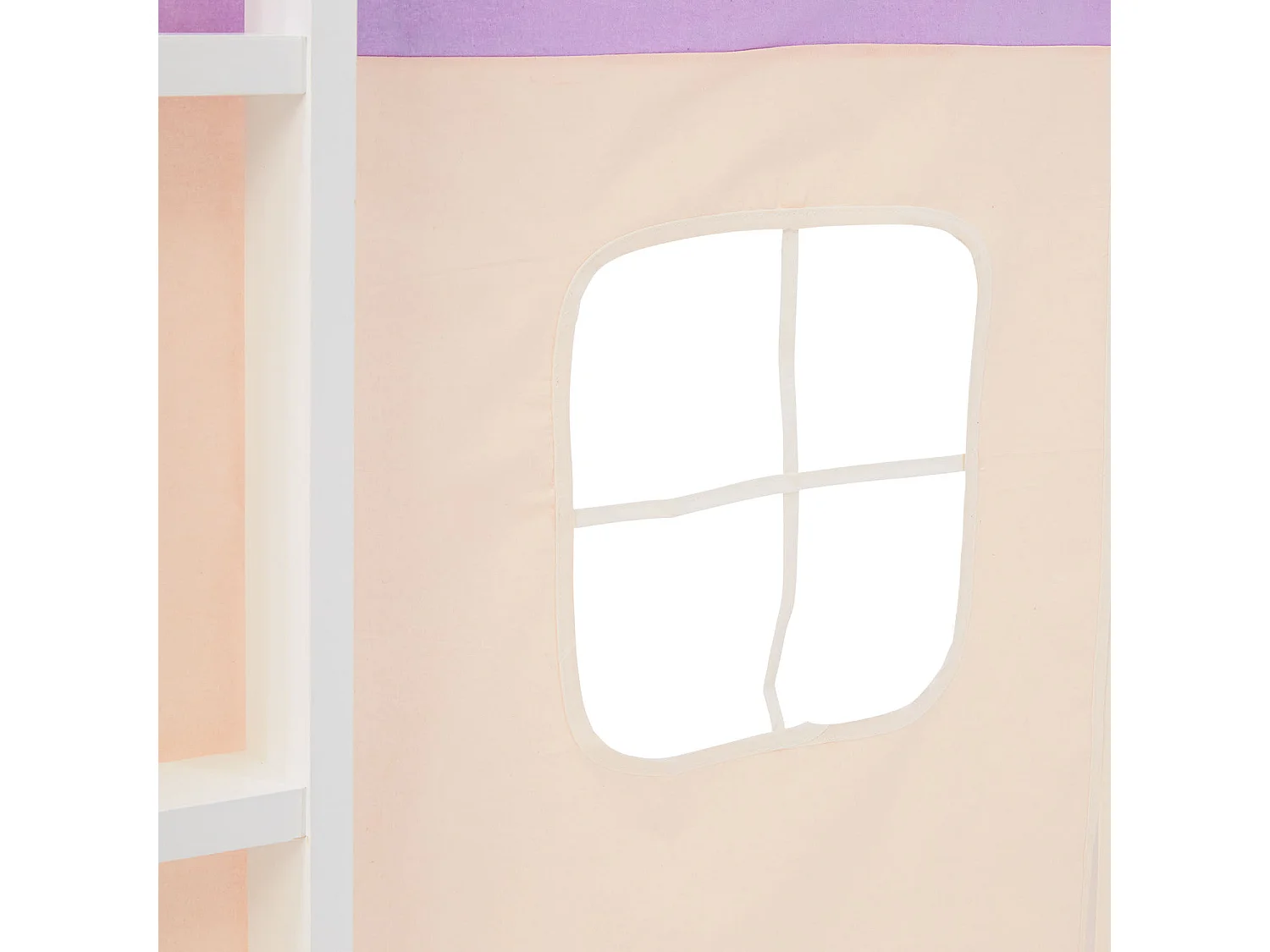 Hochbett 90x200 cm Lila Kinderbett mit Stauraum