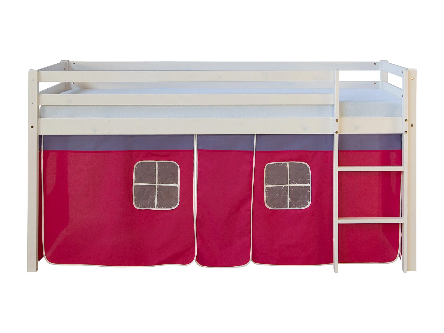 Lit mezzanine 207,5x110x96,5 cm blanc rose