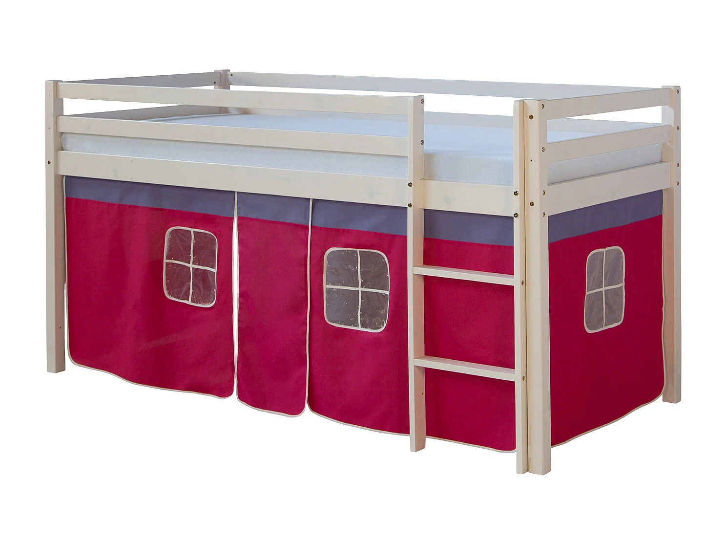 Lit mezzanine 207,5x110x96,5 cm blanc rose