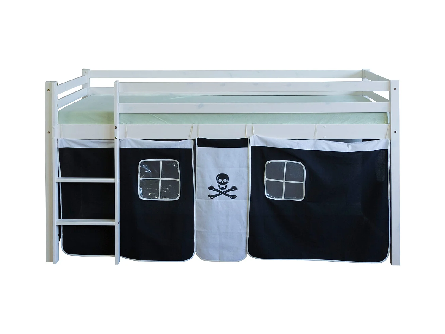 Hochbett 90x200 cm Schwarz Pirat