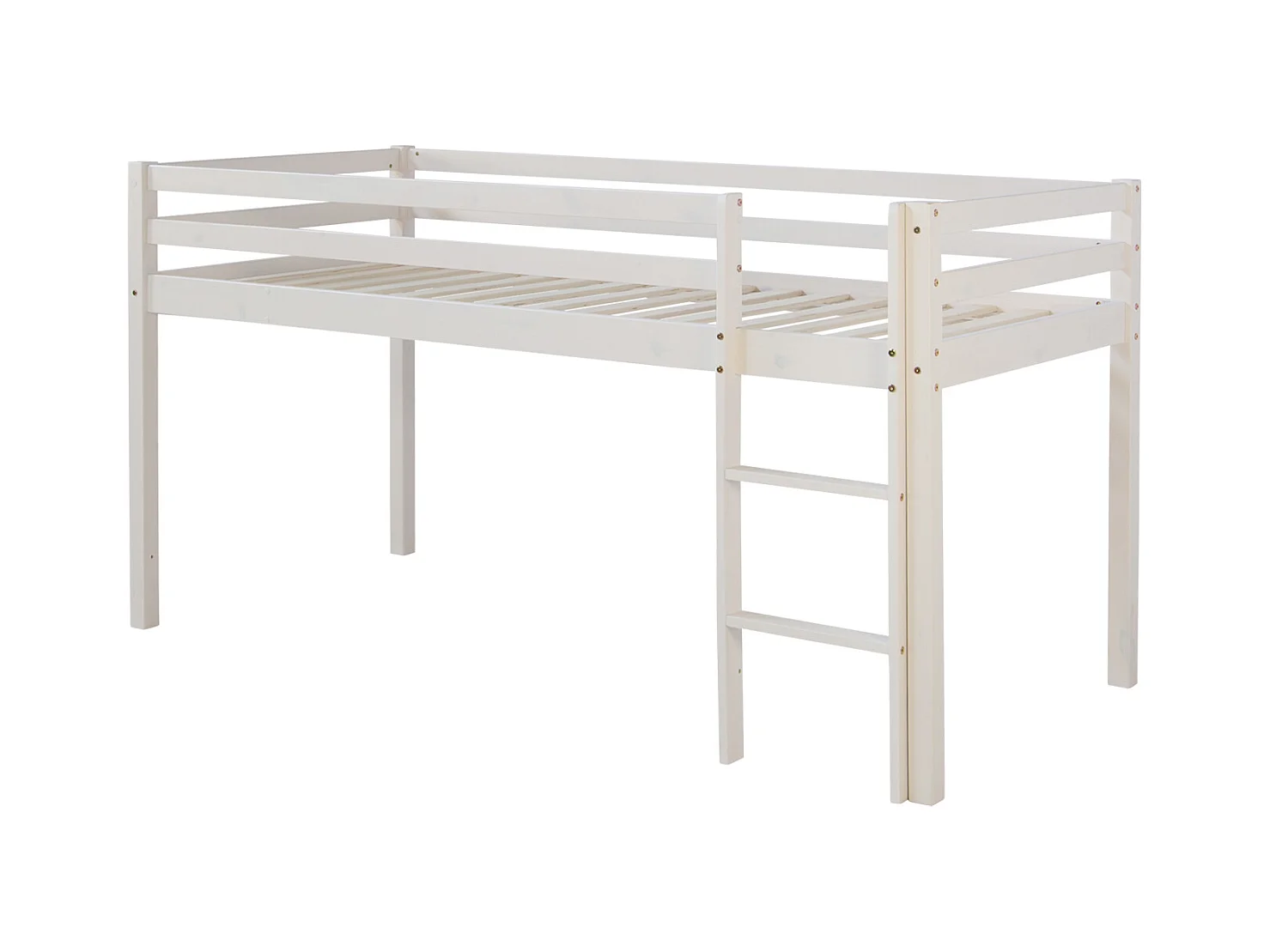 Hochbett 90x200 cm weiß grau