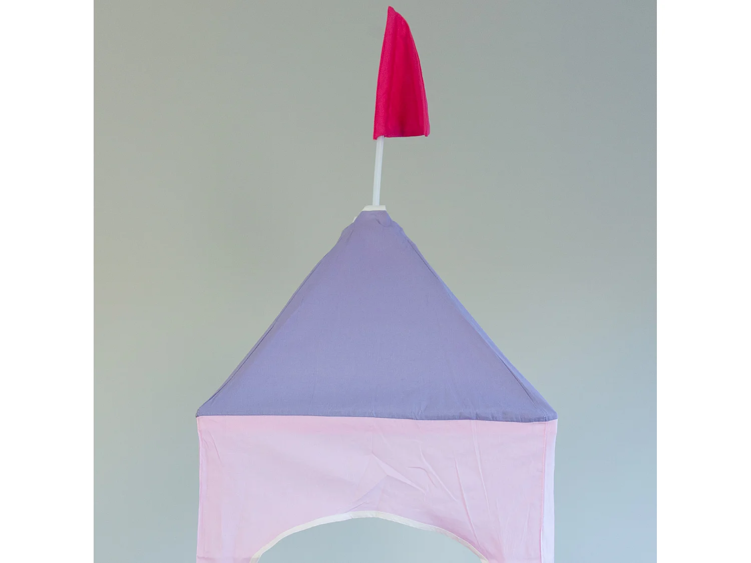 Łóżko piętrowe 90x200 cm różowe, lite drewno sosnowe, zasłona