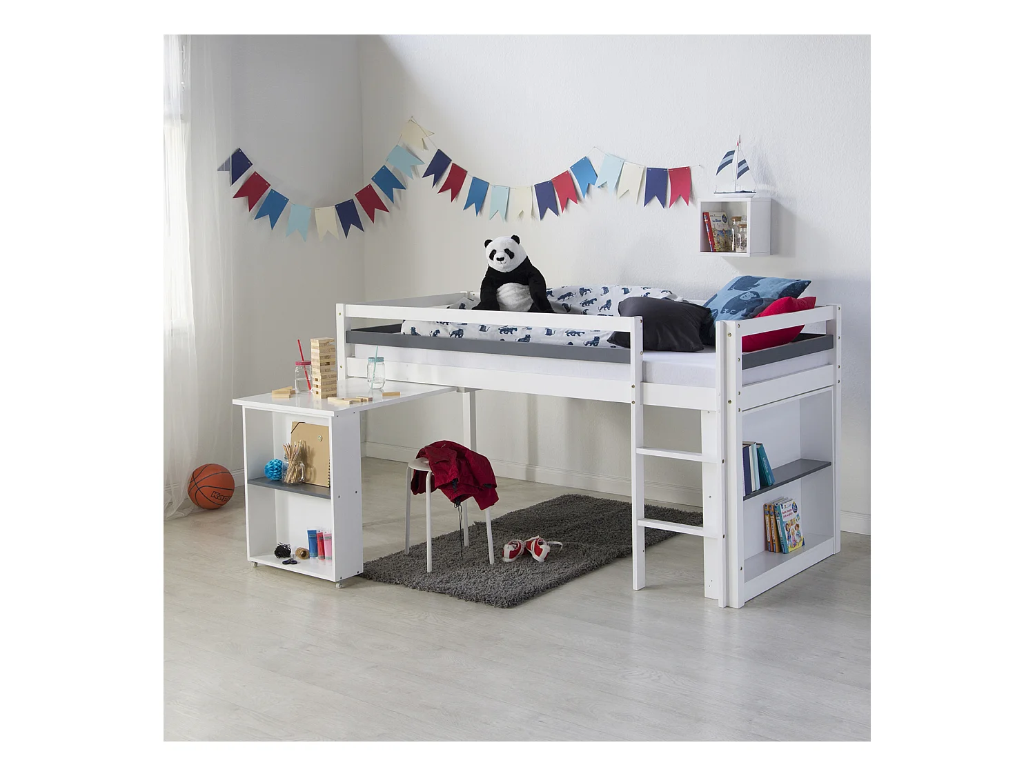 Kinderbett 90x200 cm weiß