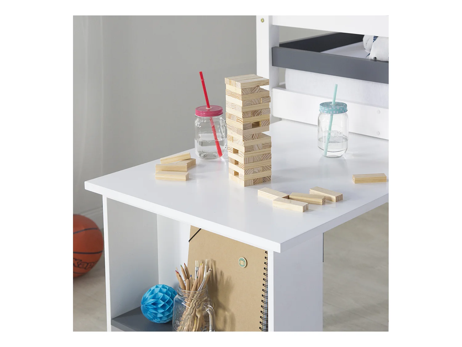 Kinderbett 90x200 cm weiß