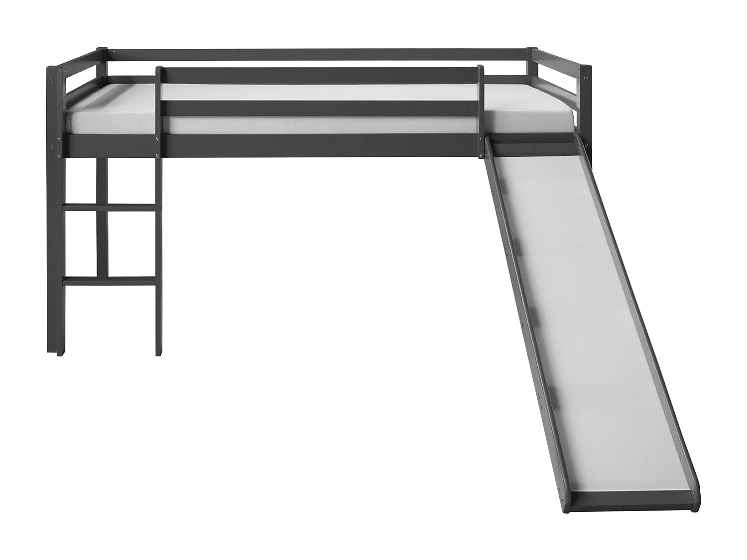Lit mezzanine 207x110x97 cm gris