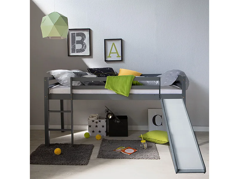 Cama alta 207x110x97 cm gris