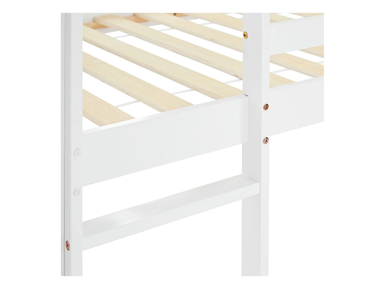 Hochbett 207x110x97 cm weiß mit Matratze Lattenrost Schublade