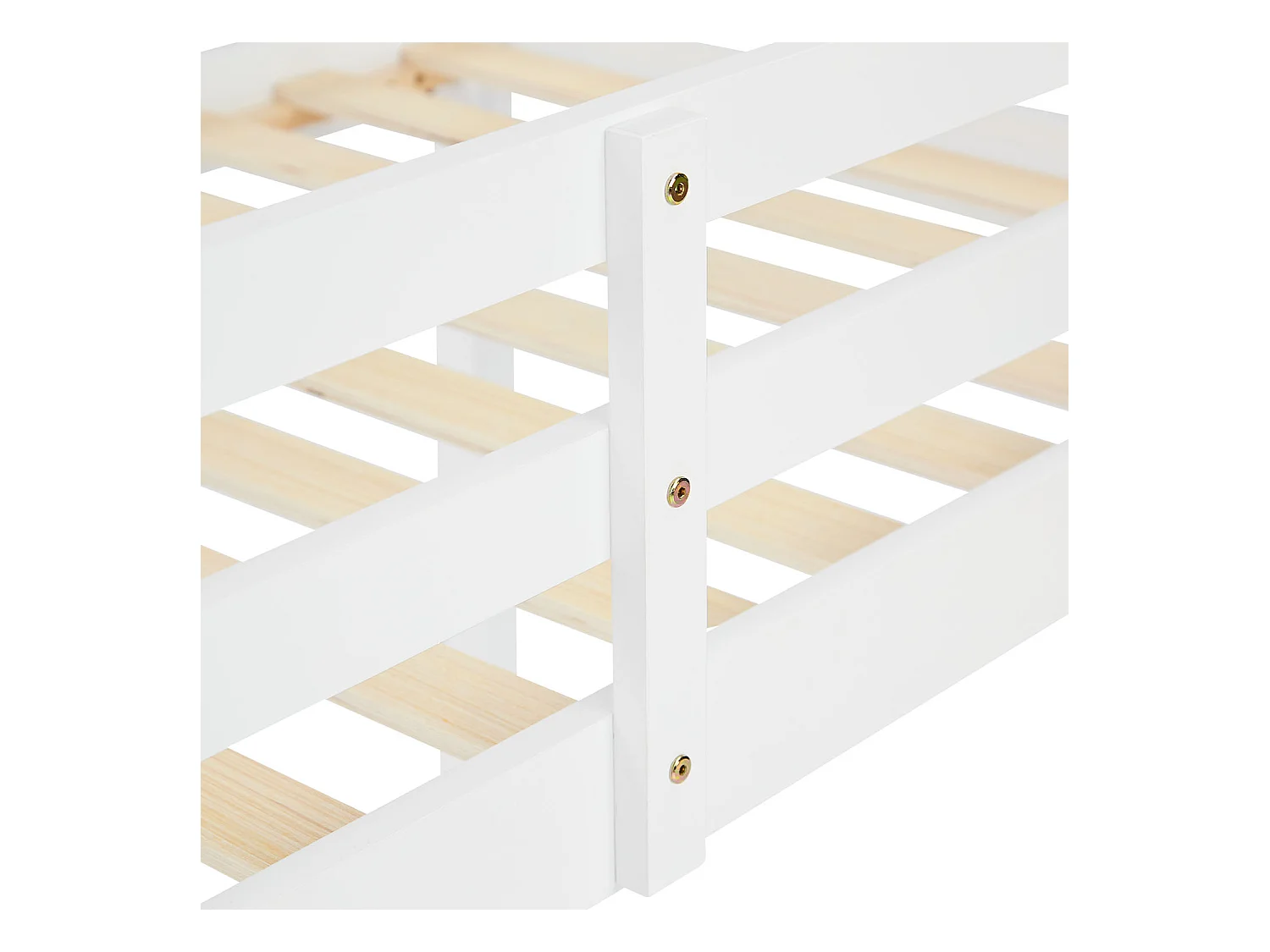 Hochbett 207x110x97 cm weiß mit Matratze Lattenrost Schublade