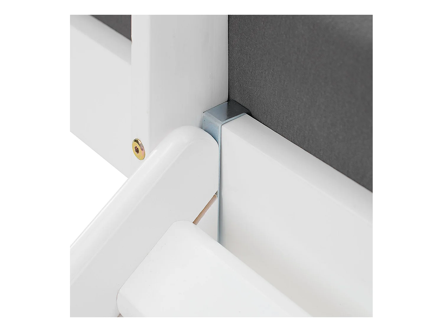 Hochbett 207x110x97 cm weiß mit Matratze Lattenrost Schublade