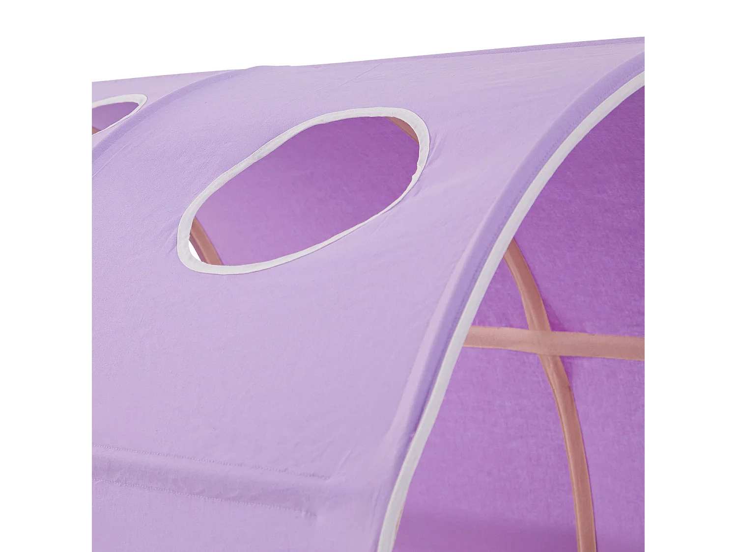 Lit Cabine 90x200 cm Violet Pêche Lit Mezzanine Lit Superposé Lit Enfant en Pin Rideau Tunnel Lit Haut Sommier à Lattes