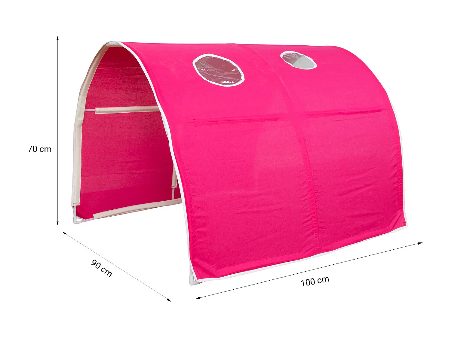 Hochbett 207,5x228x219,5 cm Weiß Rosa