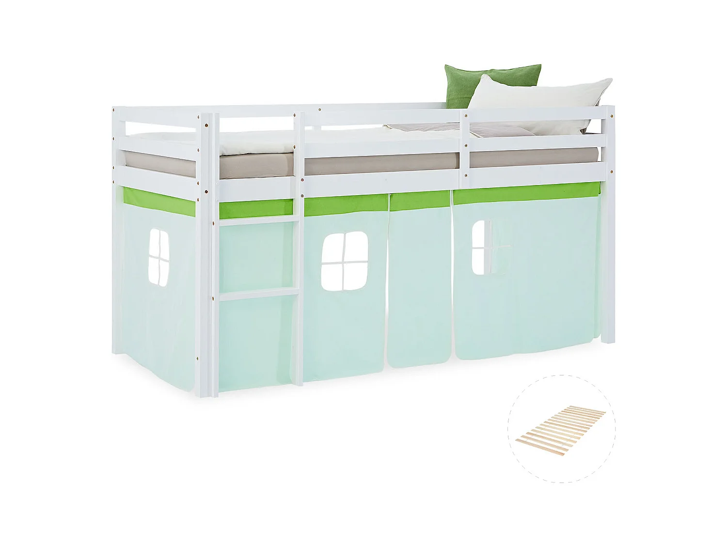 Hochbett 90x200 cm Grün