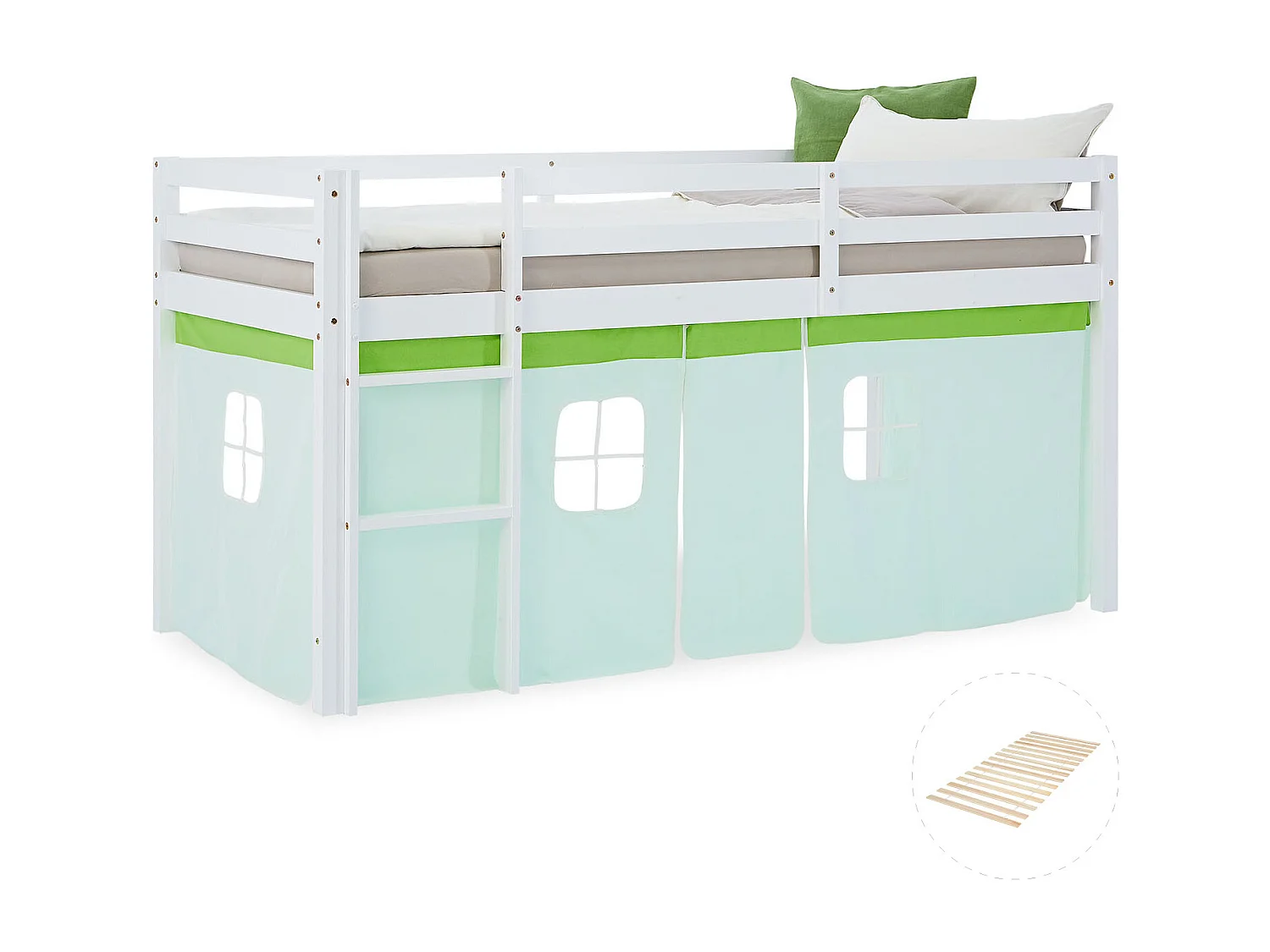 Hochbett 90x200 cm Grün