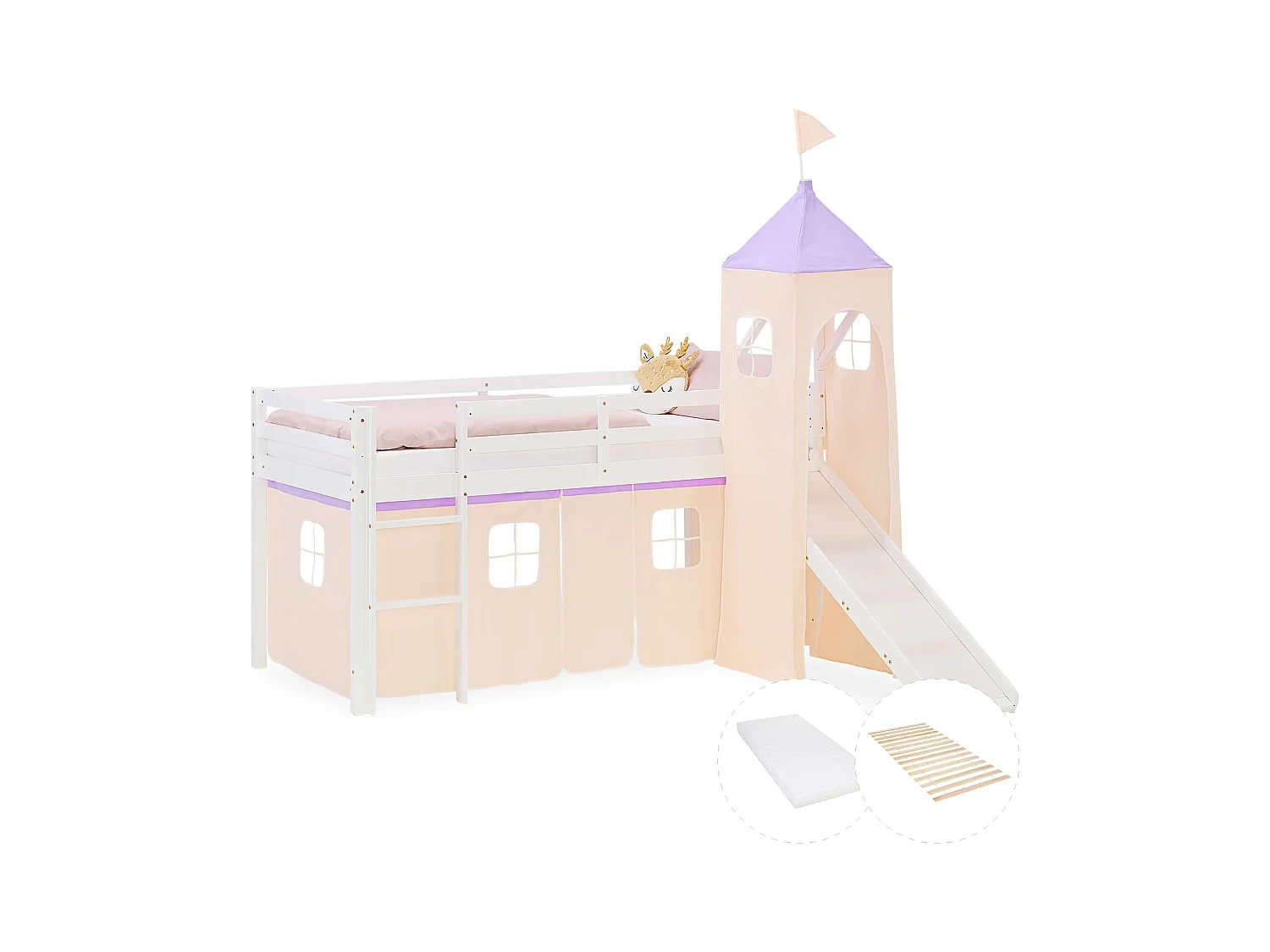 Halfhoogslaper voor Kinderen 90x200 cm Wit