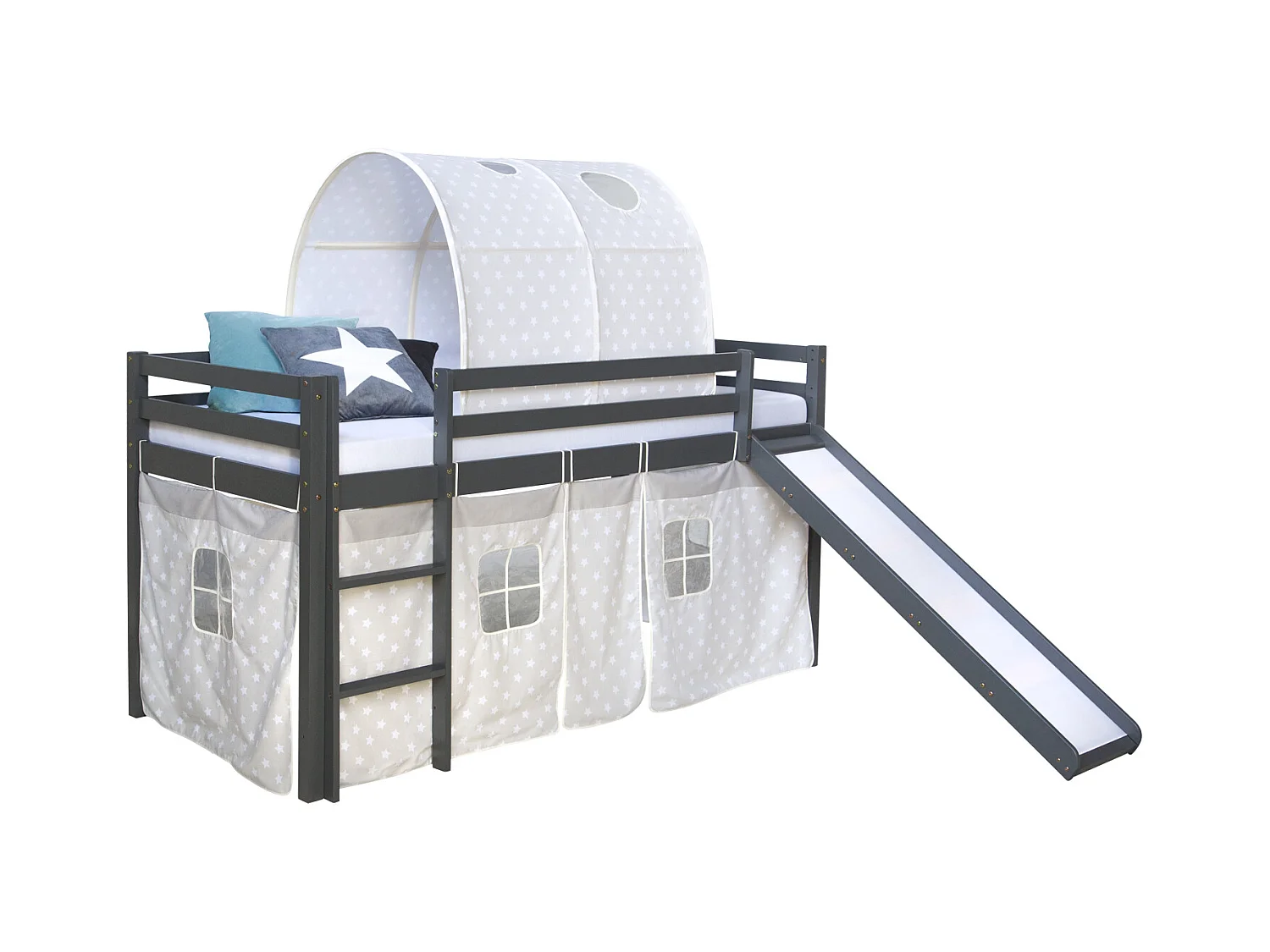 Hochbett 207,5x110x219,5 cm Grau