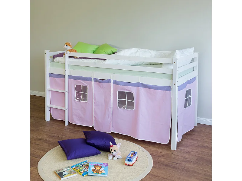 Cama alta 90x200 cm Rosa