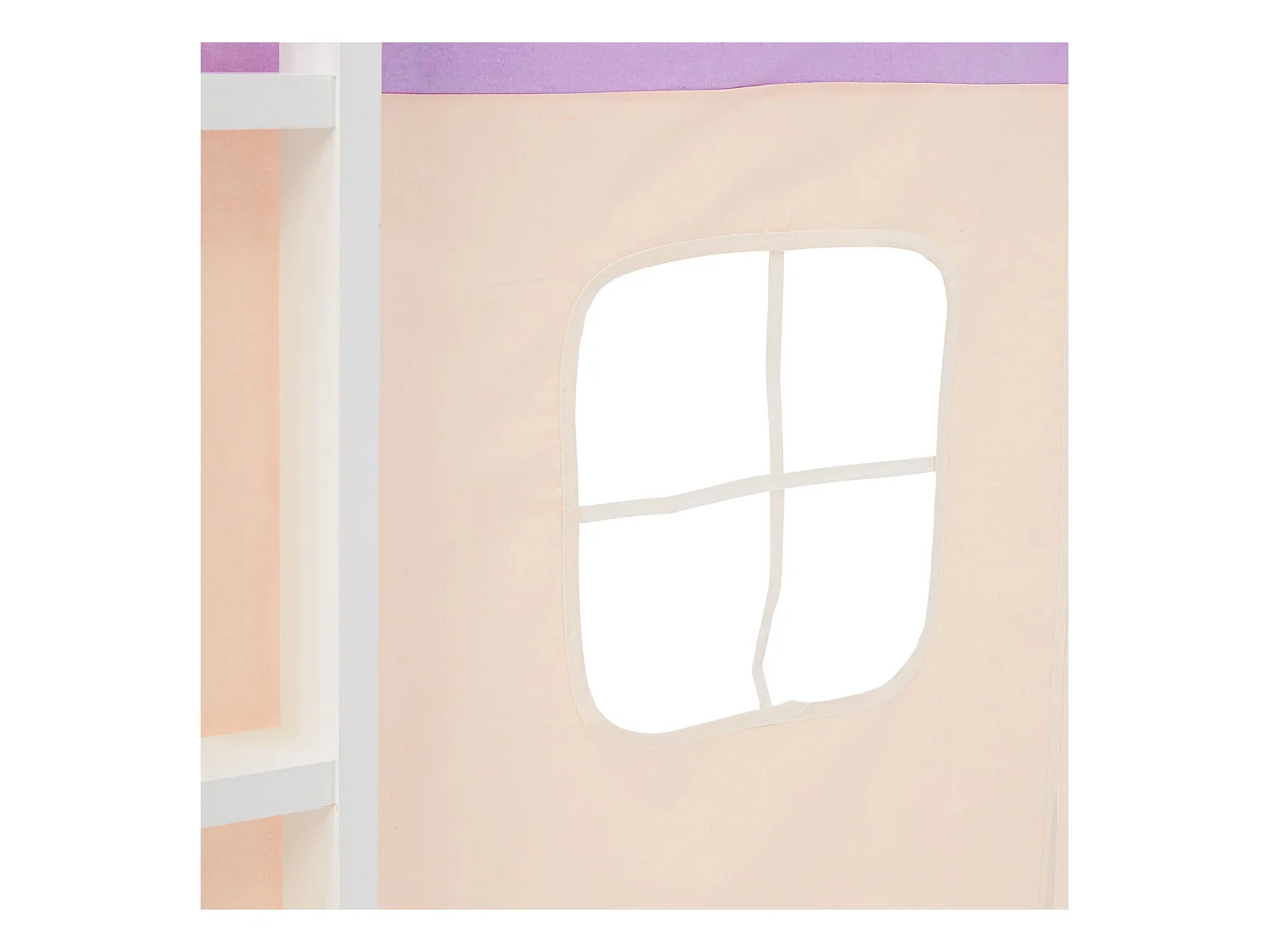 Lit Cabine 90x200 cm Violet Pêche Lit Superposé en Mezzanine