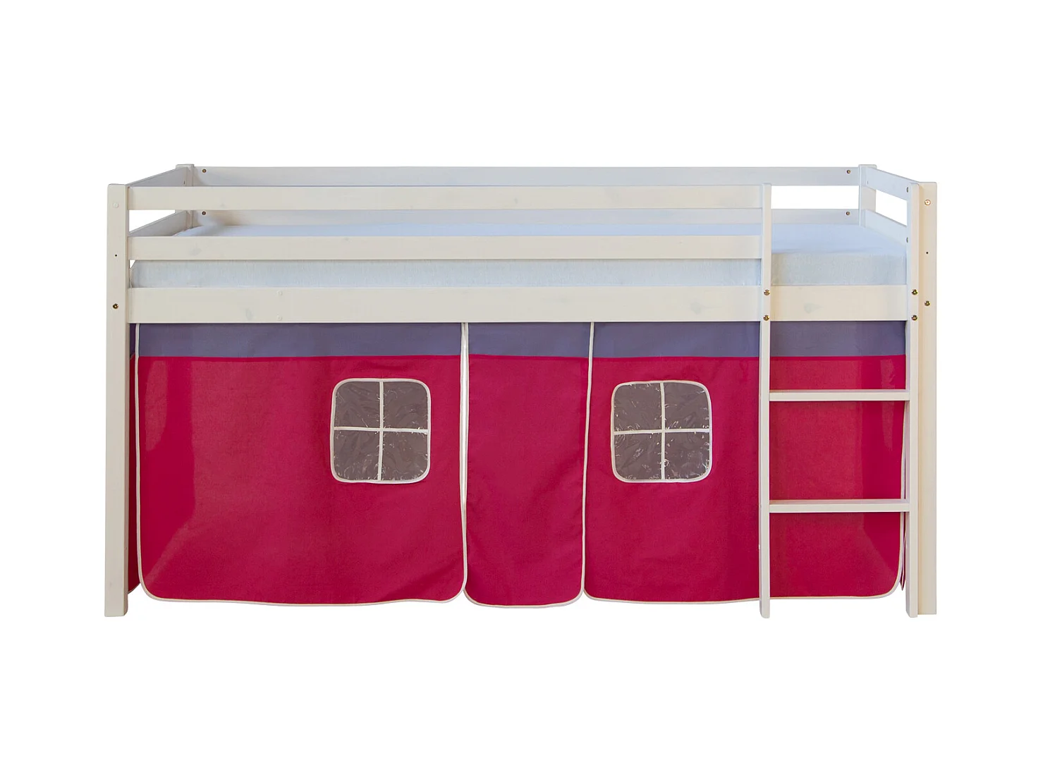 Hochbett 207,5x110x96,5 cm weiß rosa