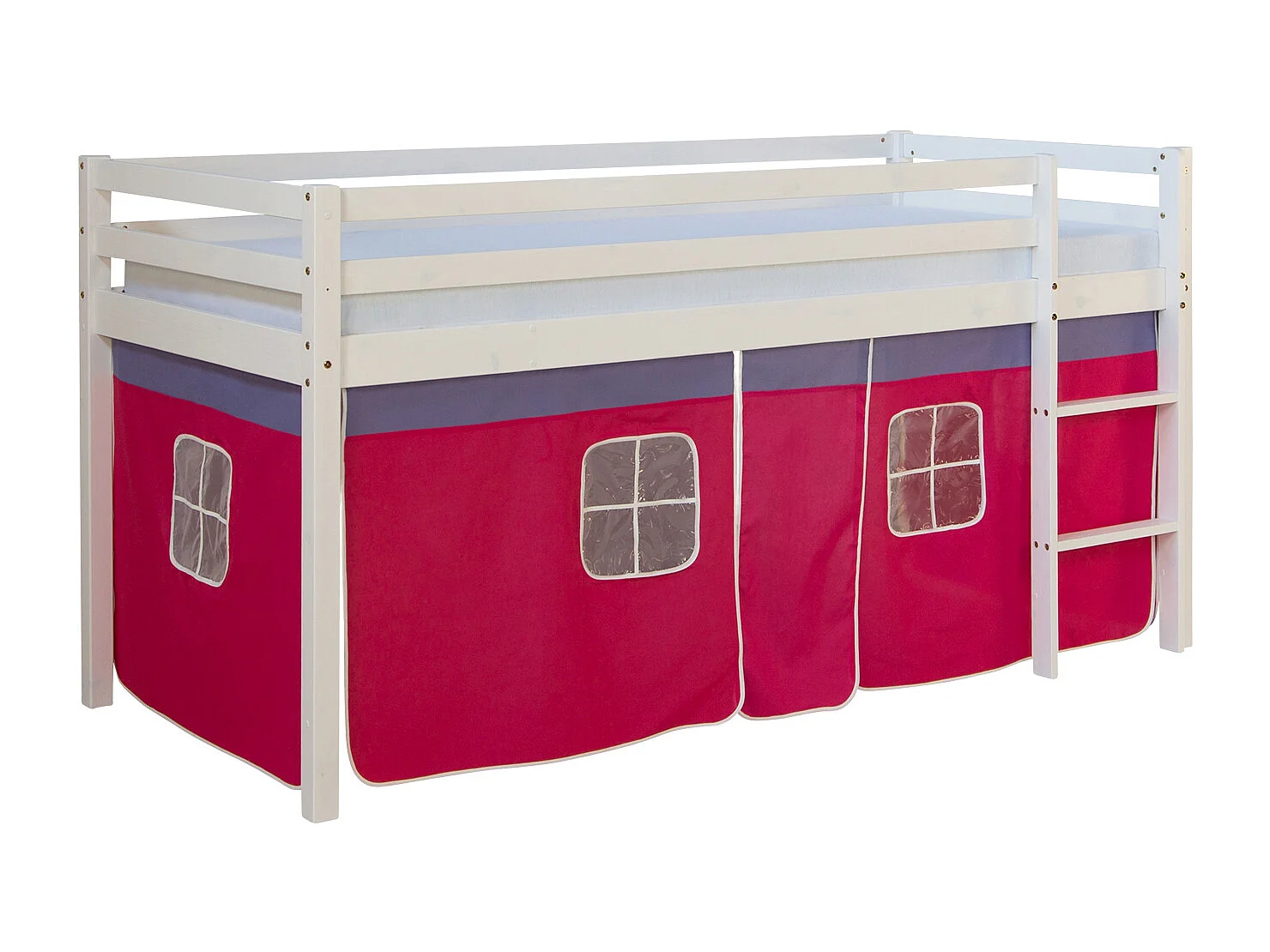 Lit mezzanine 207,5x110x96,5 cm blanc rose