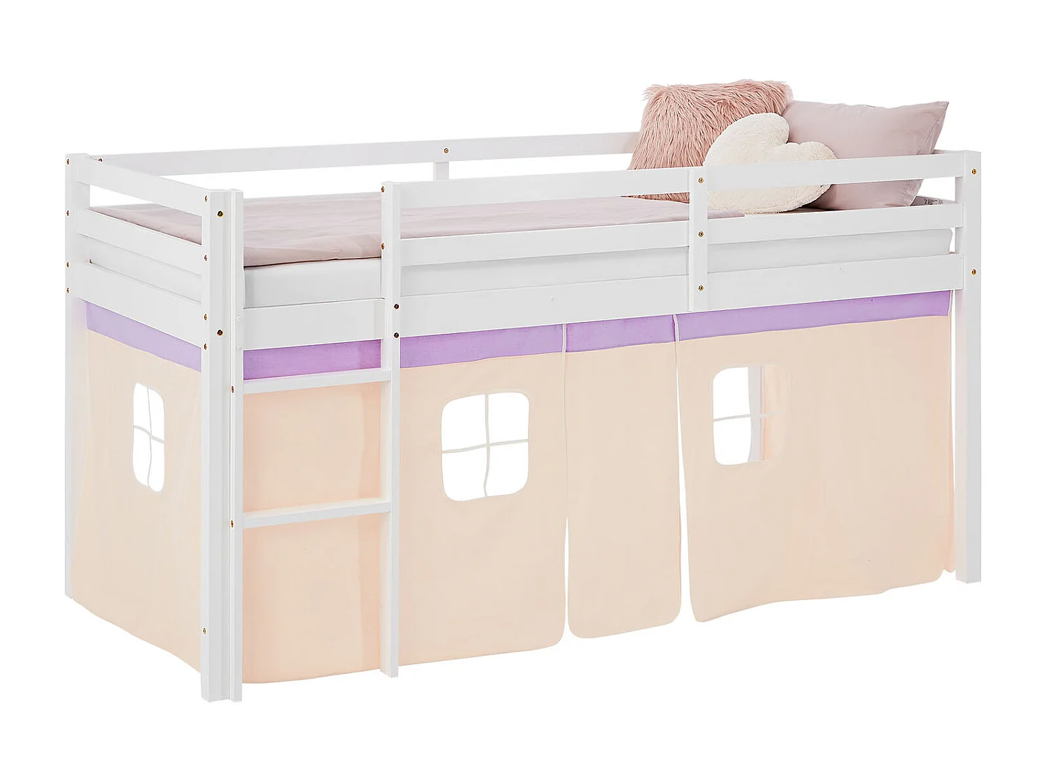 Lit Cabine 90x200 cm Violet Pêche Lit Superposé Loft