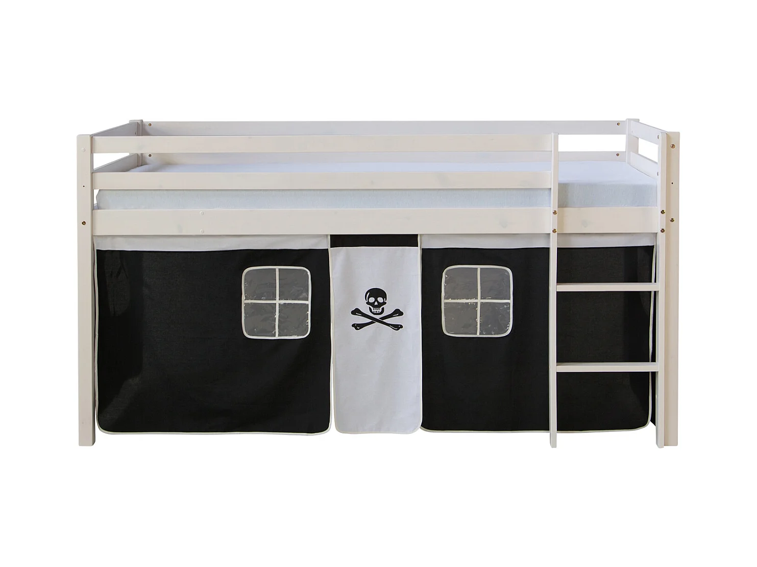 Hochbett 90x200 cm Schwarz Pirat