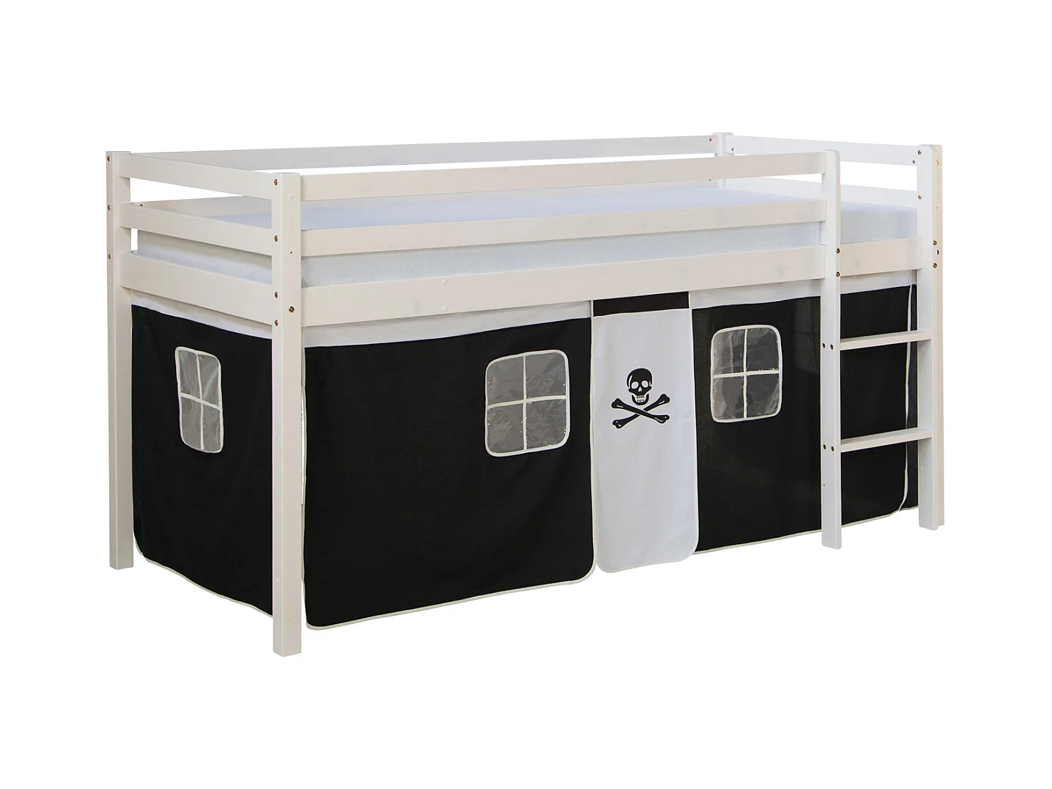 Hochbett 90x200 cm Schwarz Pirat