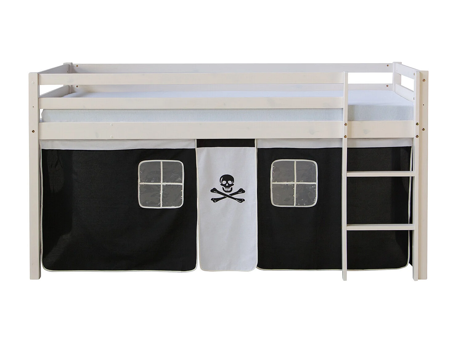 Hochbett 90x200 cm Schwarz Pirat