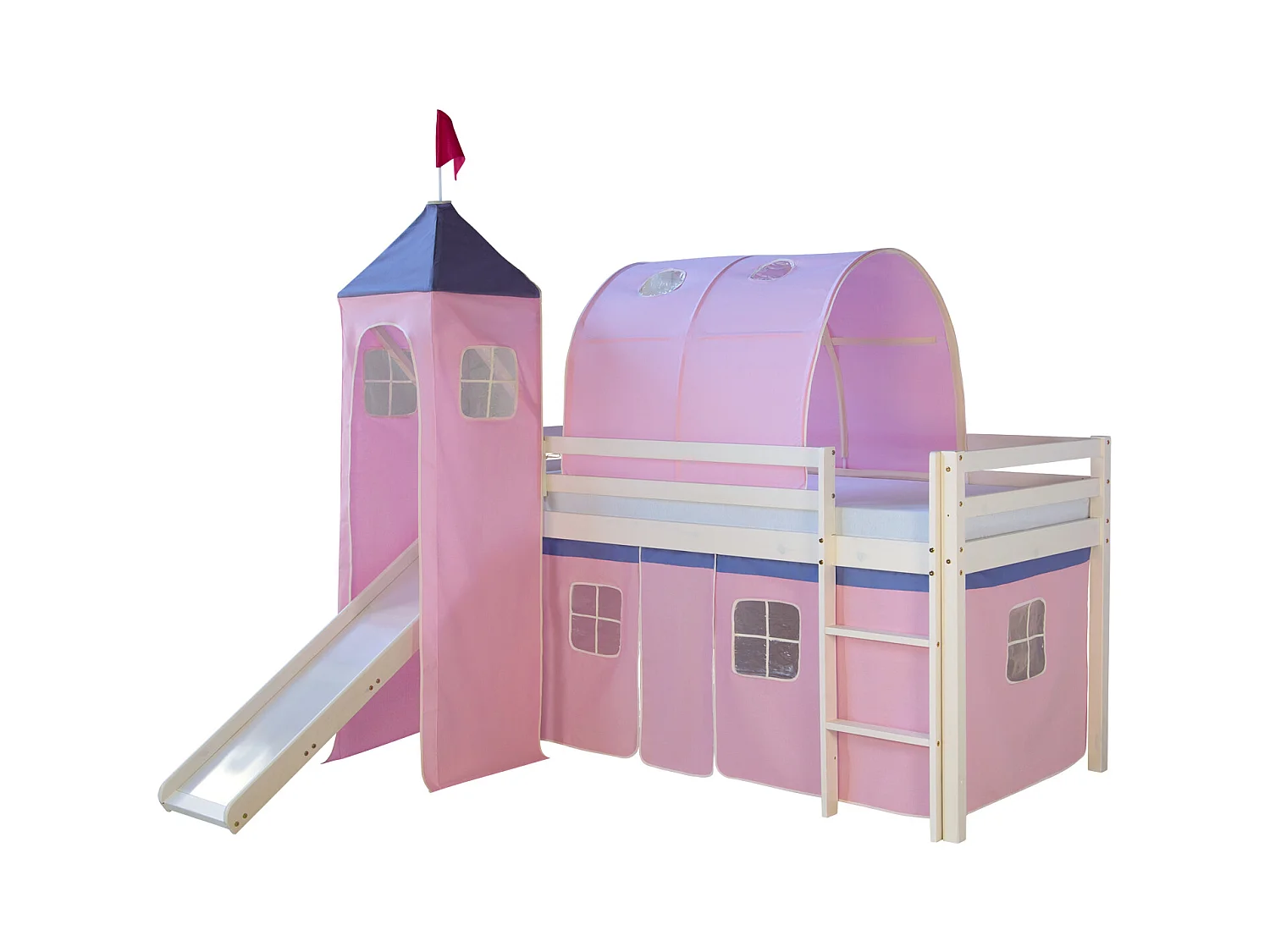 Hochbett 90x200 cm Rosa