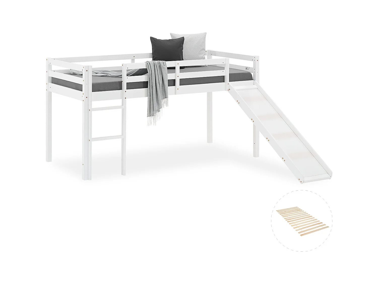 Hochbett 207x110x97 cm Weißkiefer