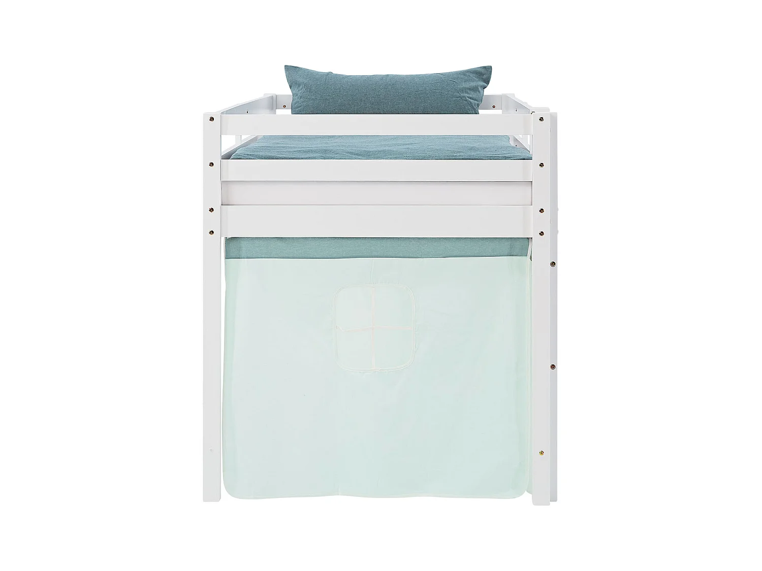 Hochbett 207,5x110x99,5 cm weiß grün