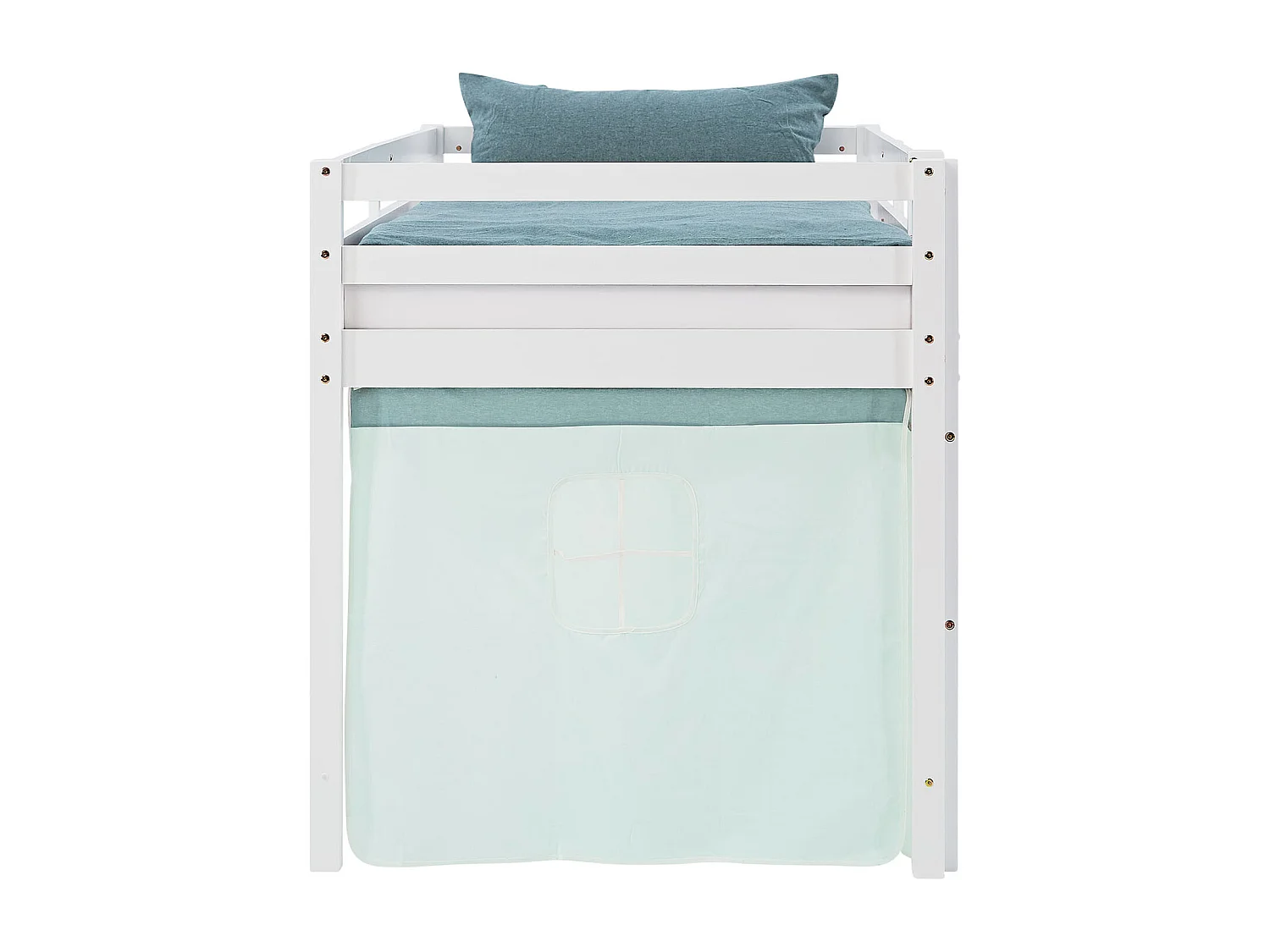 Hochbett 207,5x110x99,5 cm weiß grün