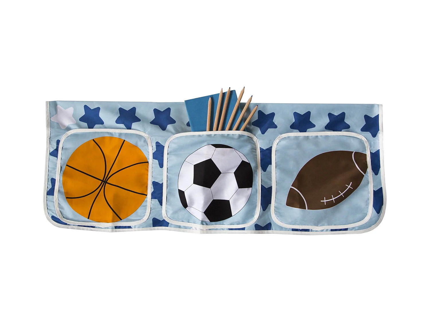 Lit Mezzanine 90x200 cm Blanc Bois Massif Football