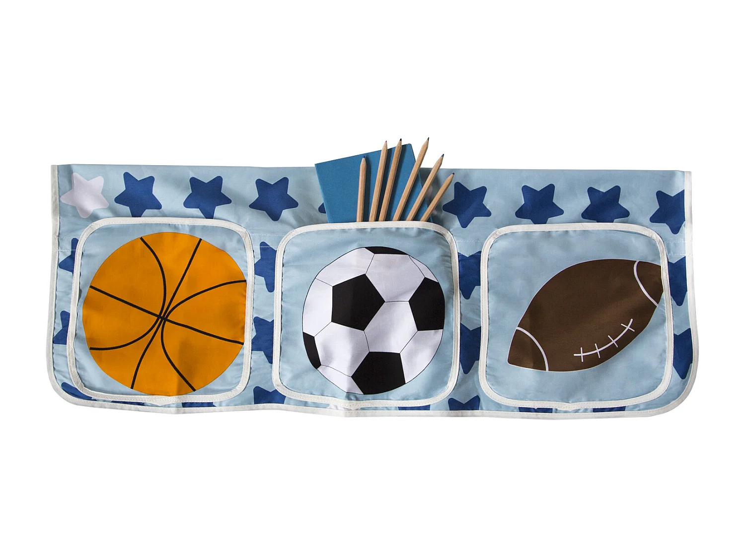 Łóżko piętrowe 90x200 cm Białe Drewno lite Piłka nożna