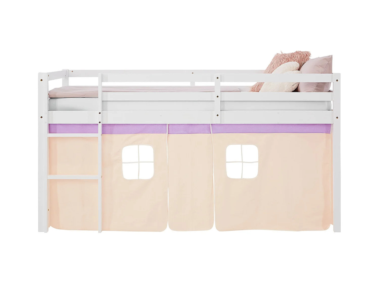 Hutbed 90x200 cm Paars Perzik Loft Stapelbed