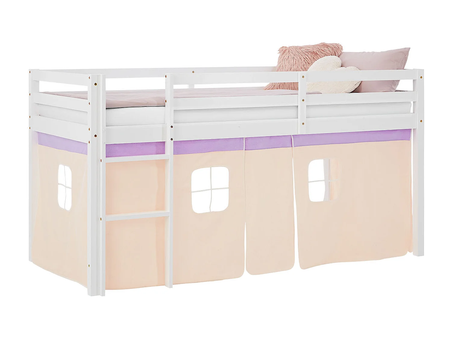 Hochbett 90x200 cm Lila Pfirsich Kabinenbett Etagenbett