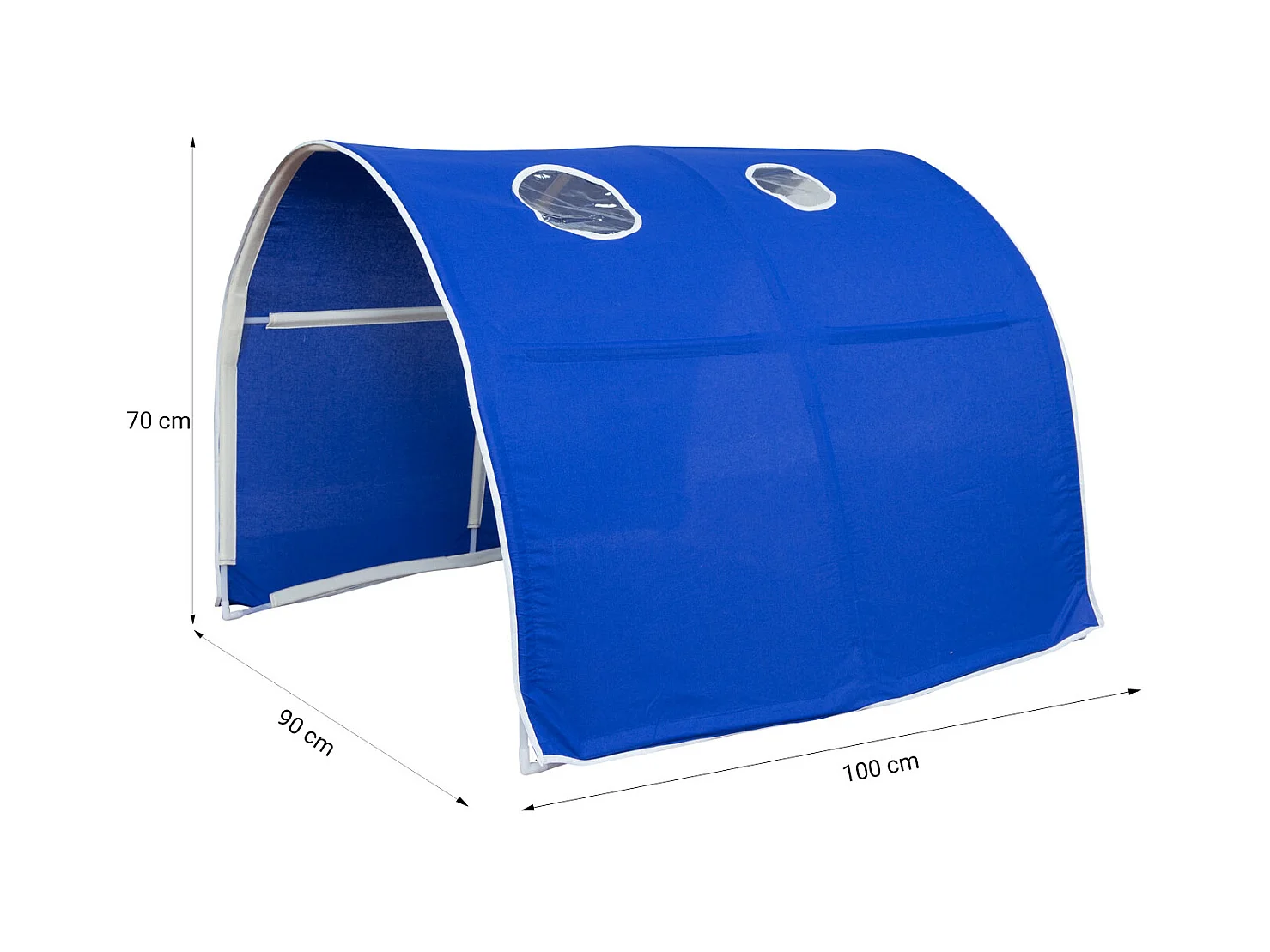 Hochbett 207,5x228x96,5 cm Weiß Blau