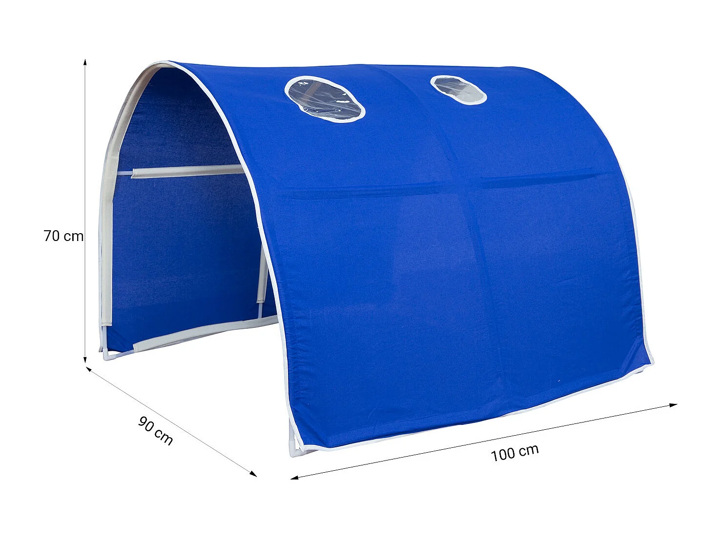 Hochbett 207,5x228x96,5 cm Weiß Blau