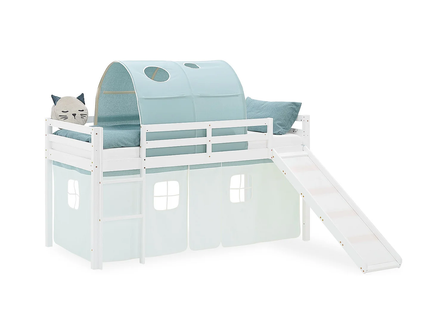 Lit Mezzanine pour Enfants 90x200 cm Blanc