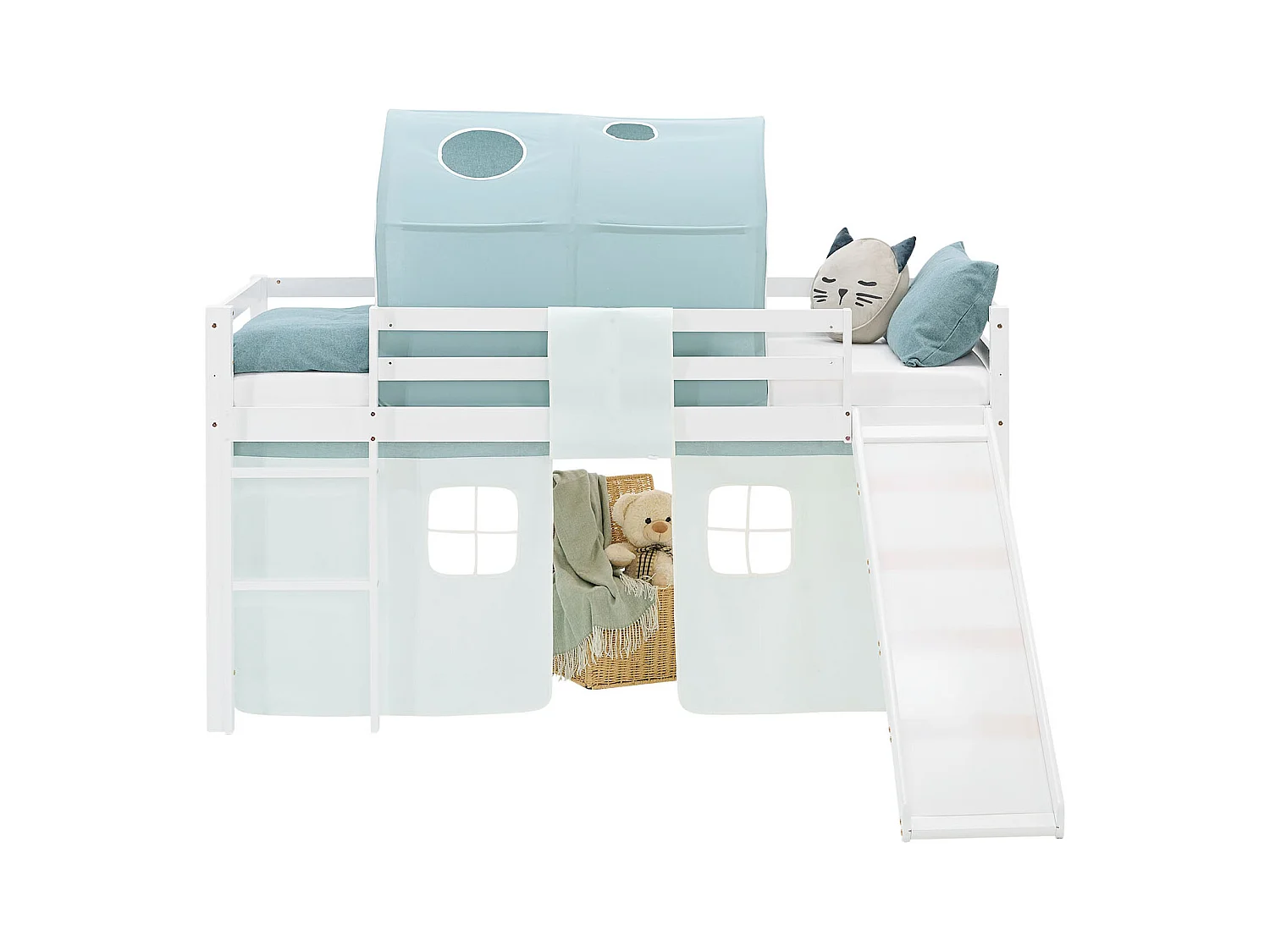 Lit Mezzanine pour Enfants 90x200 cm Blanc