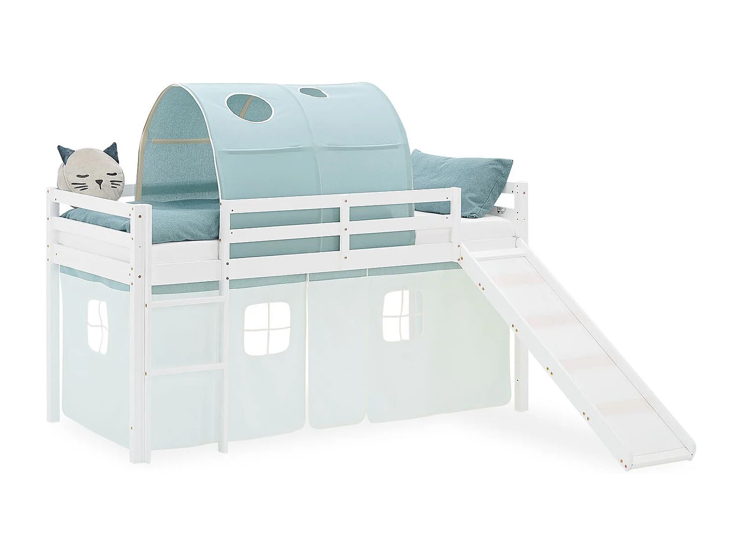 Lit Mezzanine pour Enfants 90x200 cm Blanc