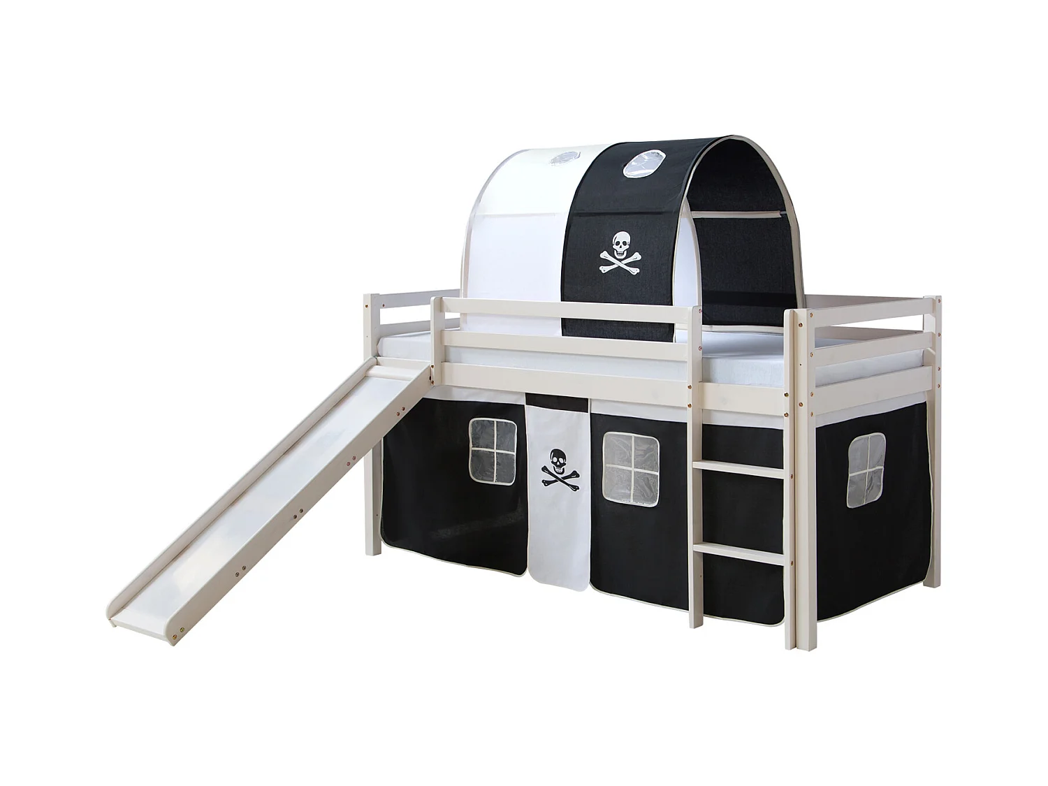 Hochbett 90x200 cm Schwarz Pirat